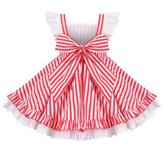 Sunny Fashion Girls Unicorn Rainbow Print Bowknot Princess Dress
