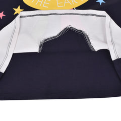 Girls Dress Tee Earth Rainbow Deep Blue Casual Jumper Skirt Short Sleeve Size 3-8 Years