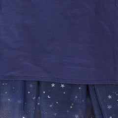 Girls Dress Glitter Planet Silver Star Pearl Beaded Tulle Short Sleeve Size 4-8 Years