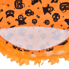 Girls Dress Candy Bag Set Halloween Pumpkin Bat 3D Flower Size 5-10 Years