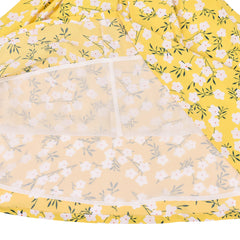Girls Dress Suspender Chiffon Yellow Floral Ruffle Sundress Sleeveless Size 7-14 Years