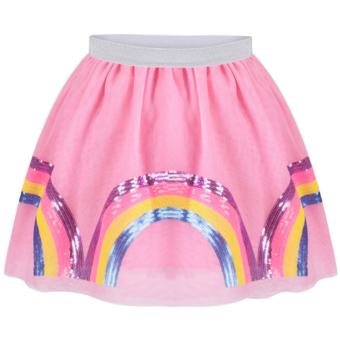 Girls Skirt Pink Tutu Ballet Skirt Pink Rainbow Sequin Unicorn Size 2-10 Years