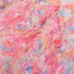 Girls Skirt Tutu Multicolor 3D Flower Applique Elastic Waist Size 2-10 Years