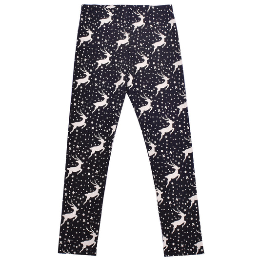 Girls Legging Christmas Pant Warm Stretch Full Length Size 2-10 Years