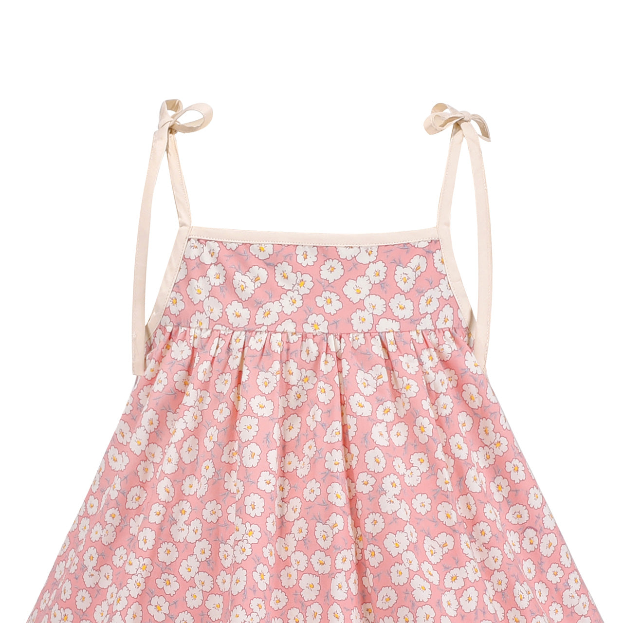 Girls Dress Spring Pink Spaghetti Suspender Floral Ruffle Sleeveless Size 4-8 Years