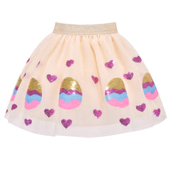 Girls Skirt Tutu Dress Shiny Easter Egg Colorful Sequin Glitter Waist Size 2-10 Years