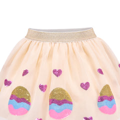 Girls Skirt Tutu Dress Shiny Easter Egg Colorful Sequin Glitter Waist Size 2-10 Years