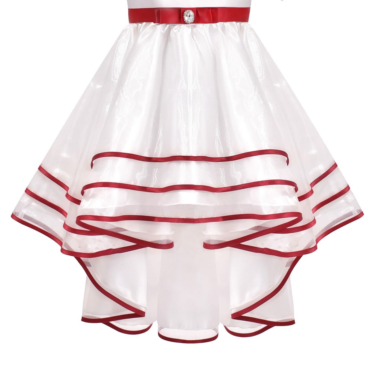 Girls Dress Halloween Square Collar Layer Skirt Puff Short Sleeve Size 4-14 Years