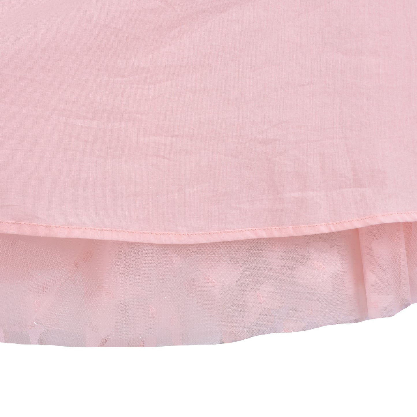 Girls Dress 3D Butterfly Lace Top Sweet Square Collar Short Sleeve Size 5-10 Years