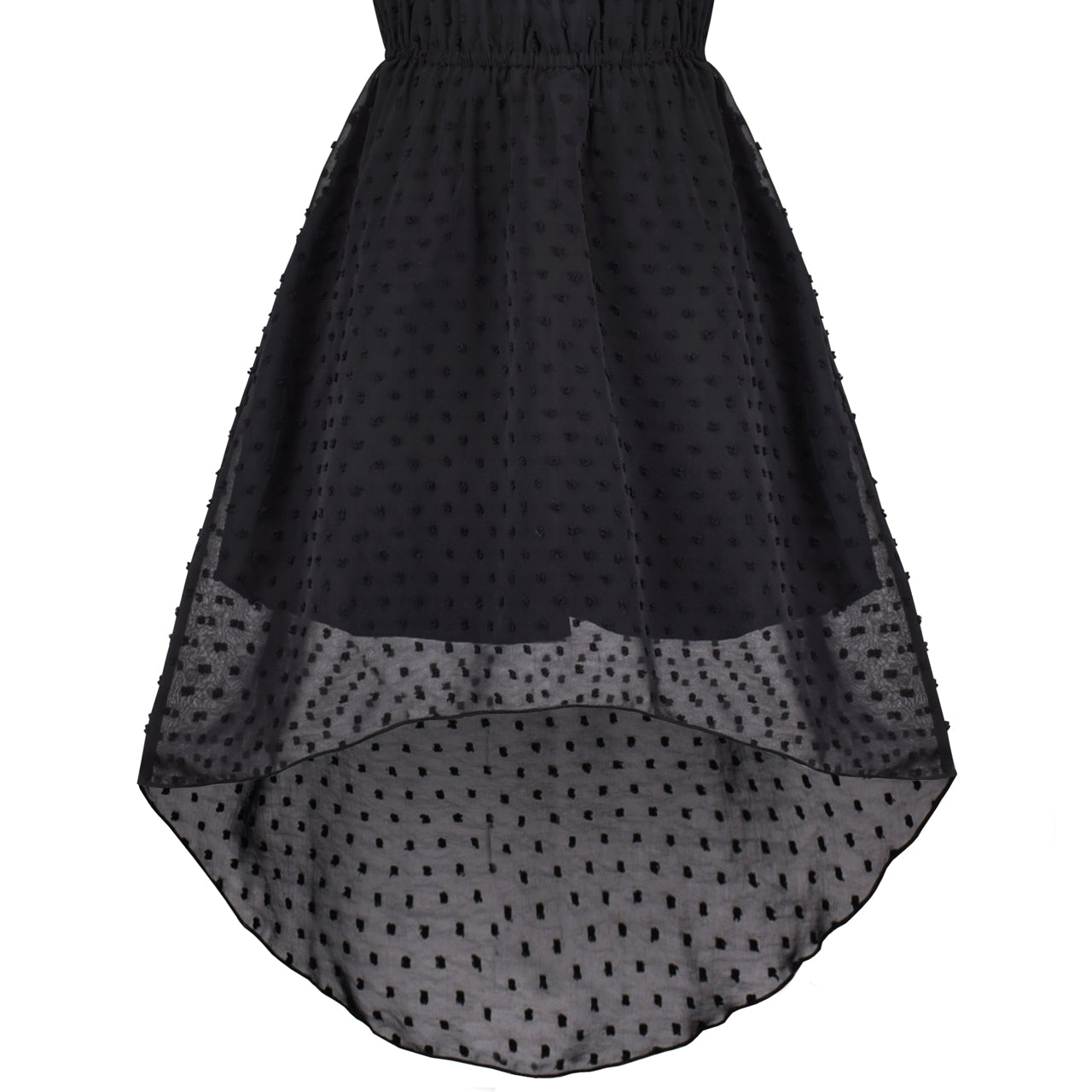 Girls Dress Swiss Dot Hi-lo Skirt Sweet Halter Sleeveless Size 6-14 Years