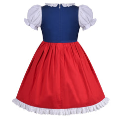 Girls Dress Maid Lace Apron German Dirndl Bavarian Oktoberfest Size 4-8 Years