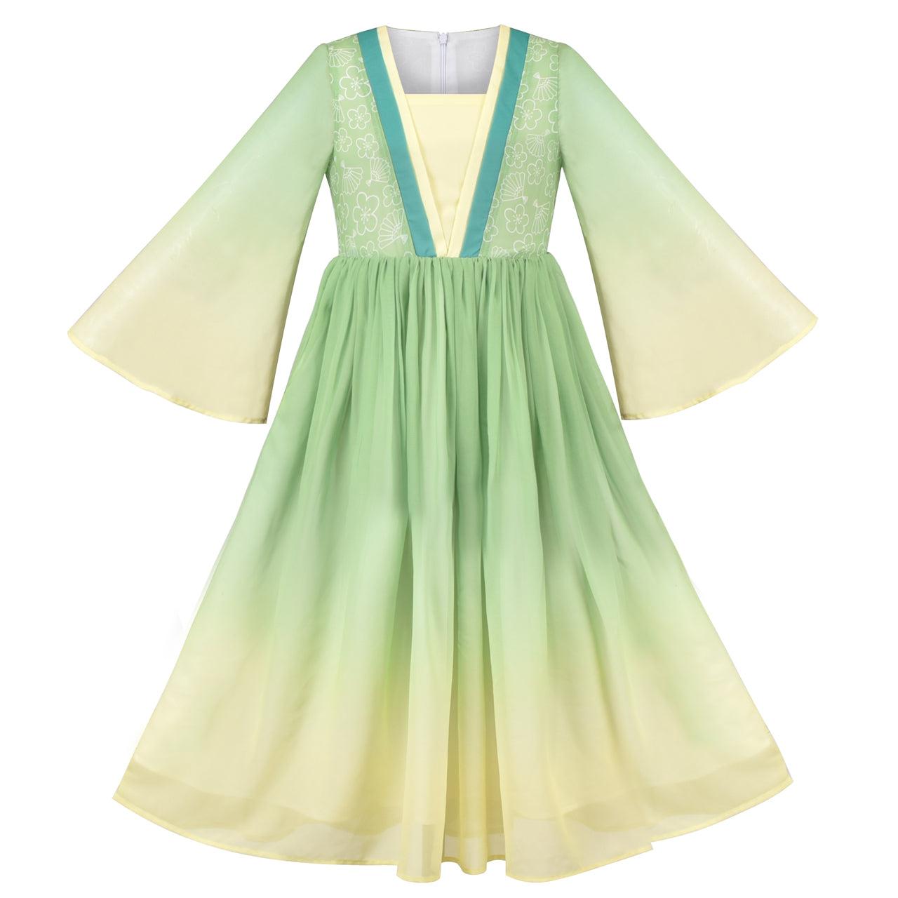 Girls Dress Hua Mulan Chinese New Year Hanfu Retro Embroidery Size 4-8 Years