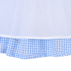 Girls Dress Spaghetti Ruffle Blue Plaid Cake Layer Cotton Sleeveless Size 4-8 Years