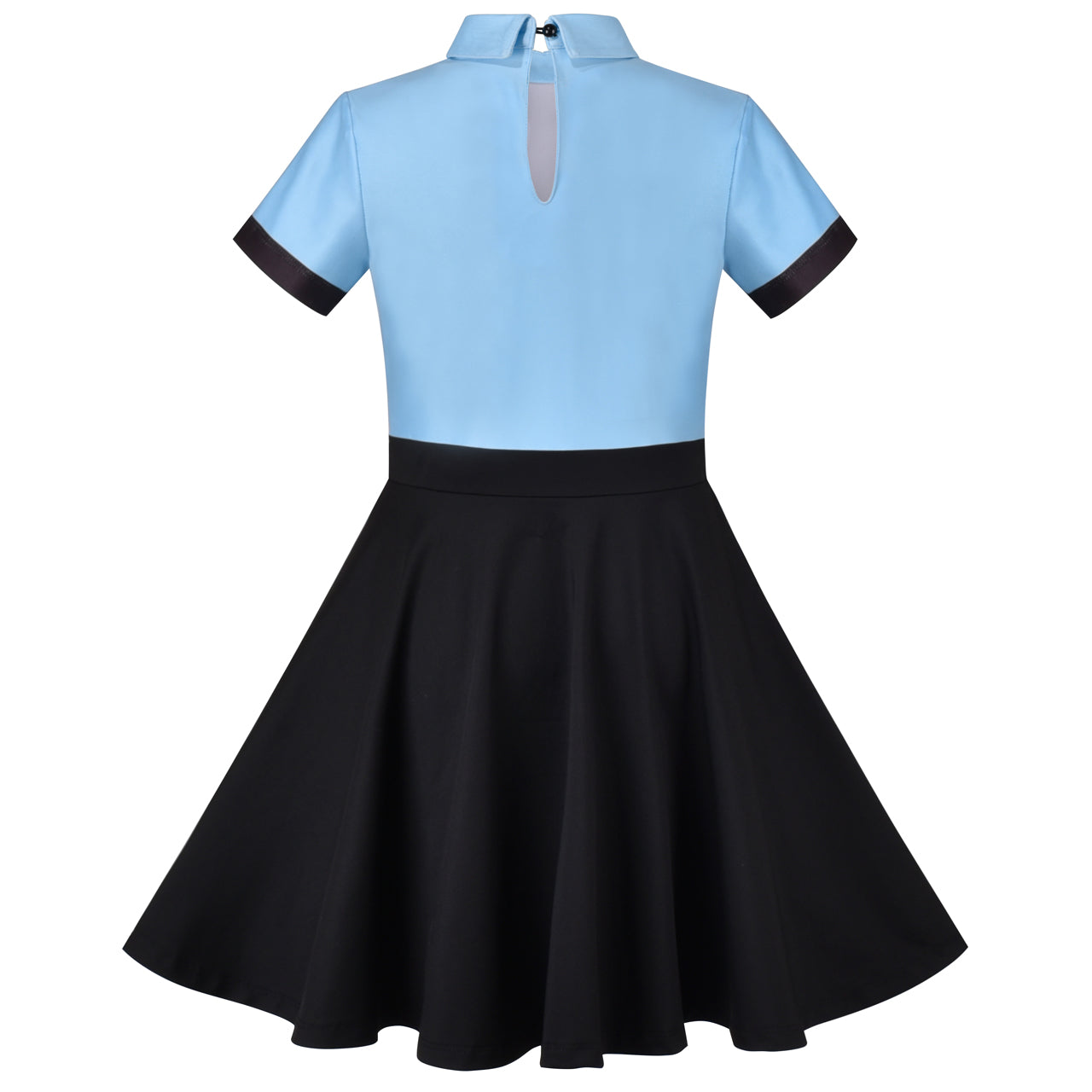 Girls Dress Halloween Pretend Police Uniform Necktie Short Sleeve Size 4-8 Years