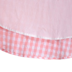 Girl Dress Ruffle Pink Plaid Checkered Button Sleeveless O-neck Size 4-8 Years