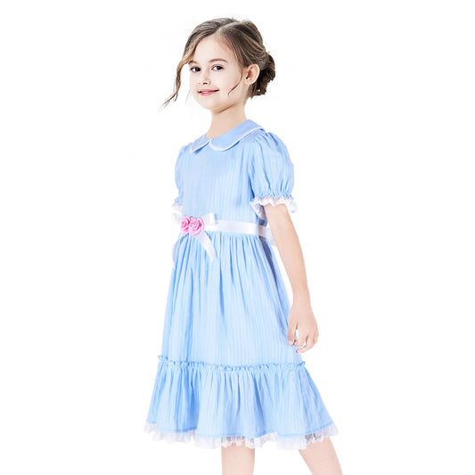 Girls Dress Collar Flower Scary Horror Twins Halloween Size 3-12 Years