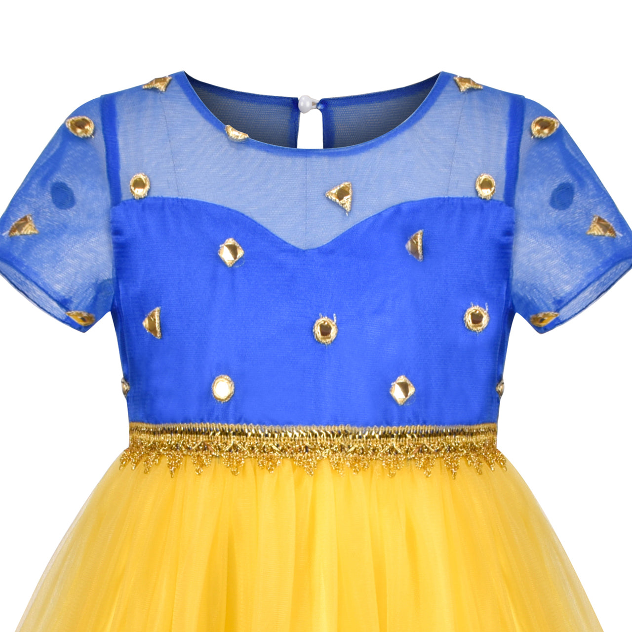 Girl Dress Ethnic Pattu Pavadai Short Sleeve Size 4-12 Years