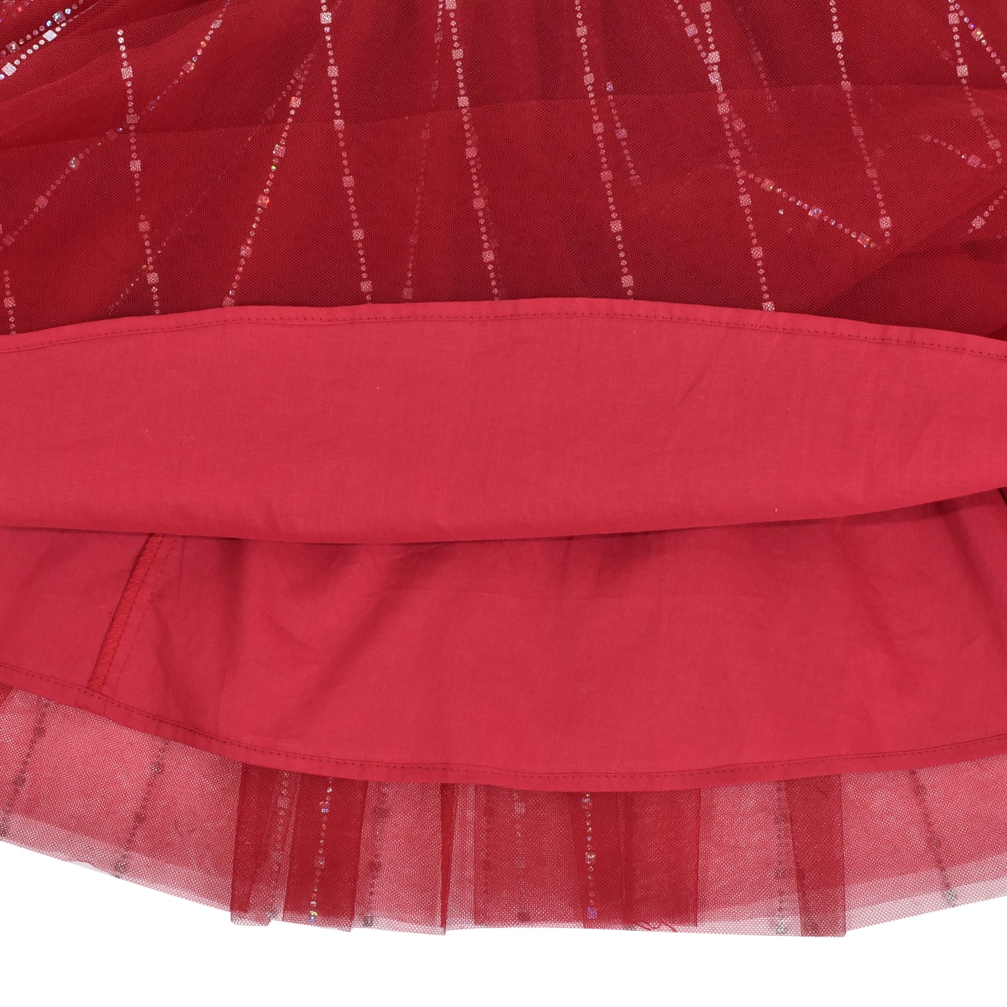 Sunny Fashion Girls Red Rhinestone Puff Sleeve Party Dress