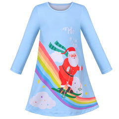Girls Outfit Set Cotton Legging Santa Claus Rainbow Reindeer Christmas Size 3-7 Years