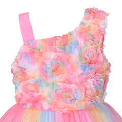 Girls Dress Multicolor Rainbow Floral Bloom Party Wedding Pageant Size 6-12 Years