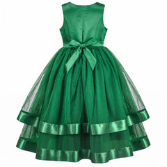 Flower Girls Dress Green Formal Party Princess Pageant Ball Gown Size 6-12 Years