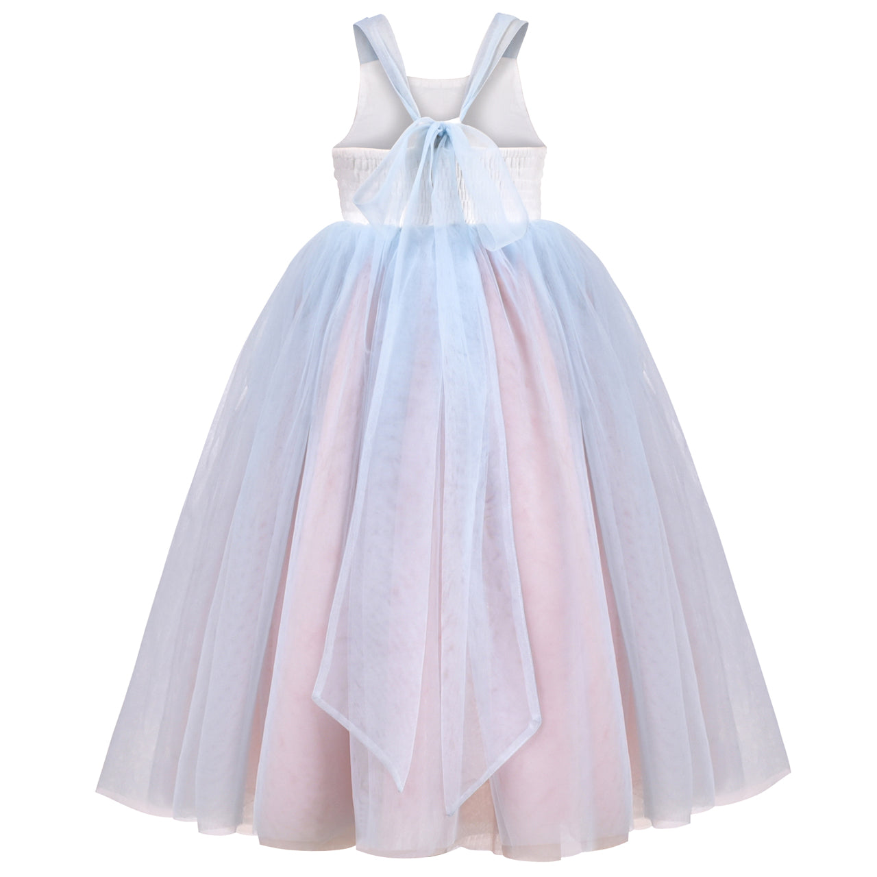 Girls Dress Multicolor Layered Pleated Tulle Dance Wedding Pageant Party Size 4-8 Years