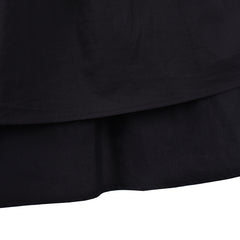 Girls Dress Black Bow Tie Belt School Uniform Front Button Short Sleeves Size 4-8 Years