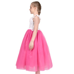 Girls Dress Rose Red Lace Tulle Hollow Elegant Party Pageant Ceremony Size 5-10 Years
