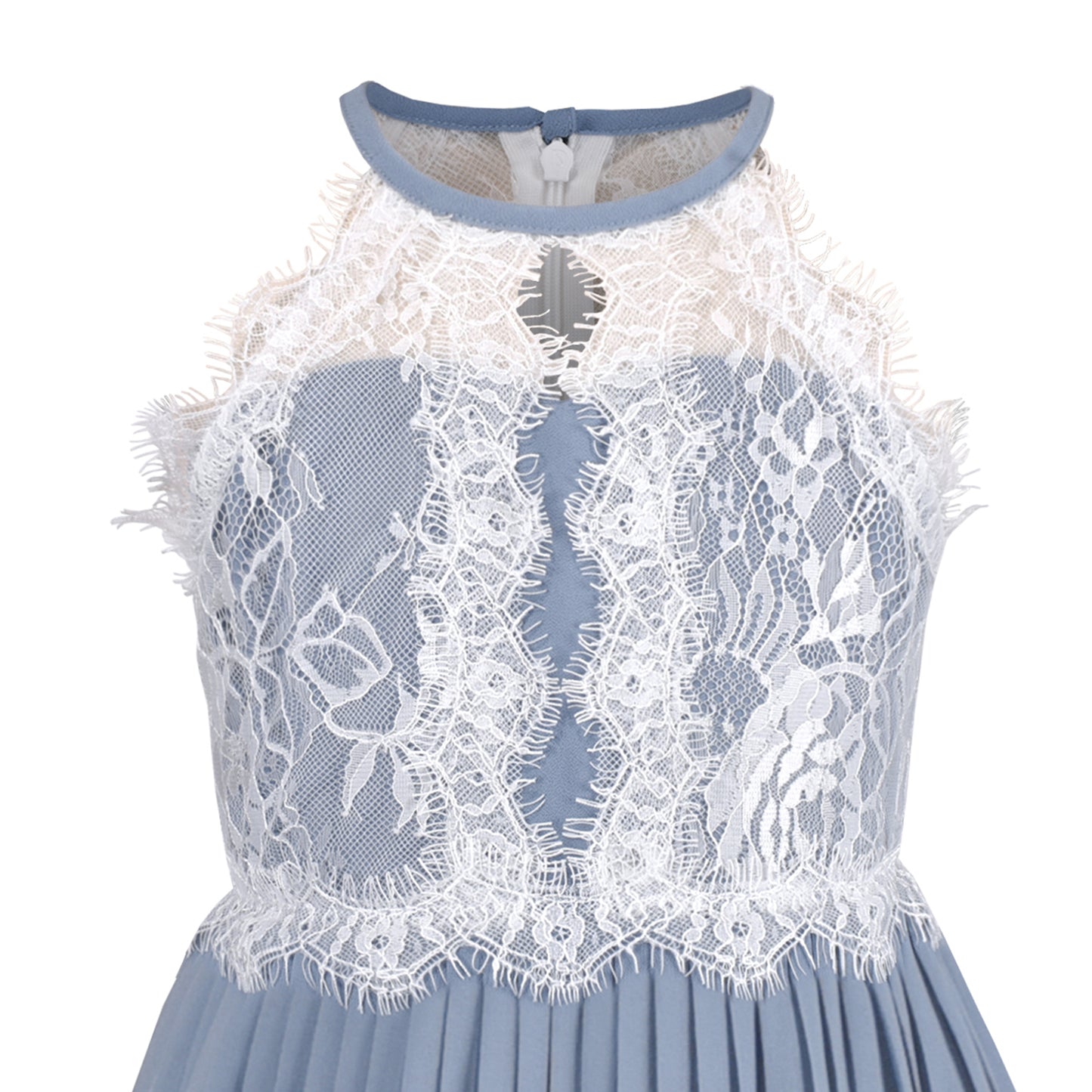 Girls Dress Haze Halter Princess Pleated Formal Party Wedding Size 6-12 Years