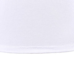 Girls T-shirt Crop Top White Ribbed Knit Cactus Basic Casual Short Sleeve Size 4-10 Years