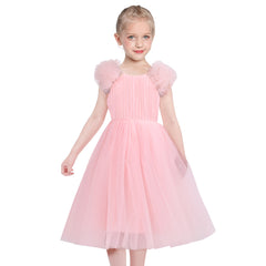 Girls Dress Pink Ruffle Tulle Birthday Party Elegant Formal Bridesmaid Size 6-12 Years
