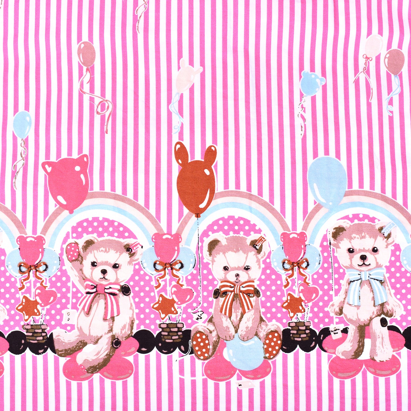 Sunny Fashion Girls Pink Vintage Stripe Bear Dress