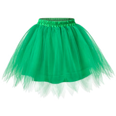 Girl Skirt Peaked Edge Green Leaf Hawaii Tutu Luau Hula Dancing Size 4-10 Years
