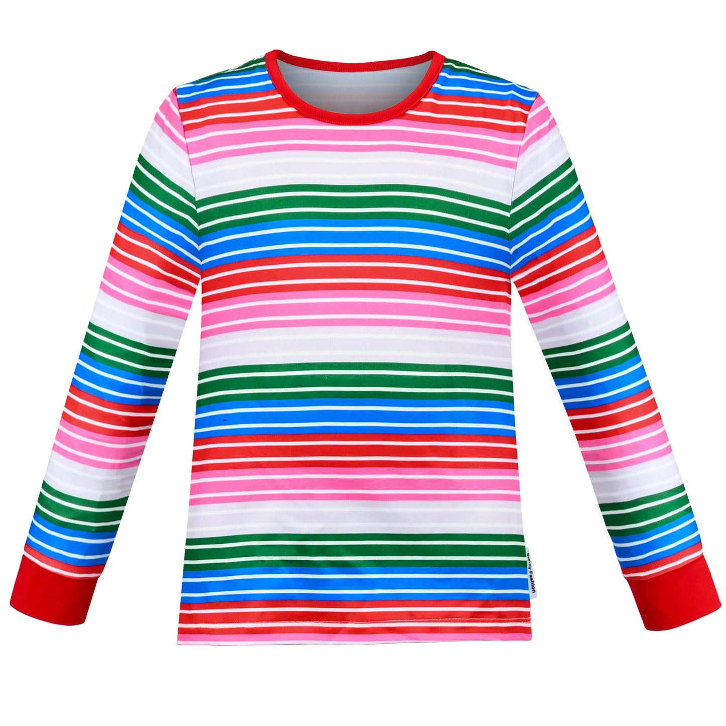 Girls Outfit Set 2 Piece Suspender Denim Button Striped Tee Size 4-12 Years