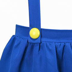 Girls Dress Blue Suspender Pleated Mini High Waist Halloween Party Size 4-10 Years