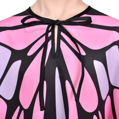 Girls Cloak Set 2 Piece Headband Pink Fairy Butterfly Cape Halloween Size 4-10 Years