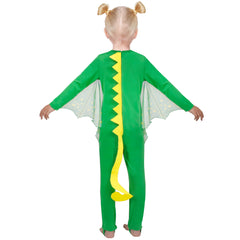 Kids Costume Dinosaur Green Dragon Dinosaur Wing Polka Dot Mask Halloween Size 2-8 Years