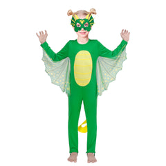 Kids Costume Dinosaur Green Dragon Dinosaur Wing Polka Dot Mask Halloween Size 2-8 Years