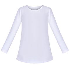 Girls Tee White T-shirt Crew Neck Soft Layering Basic Cotton Casual Size 4-10 Years