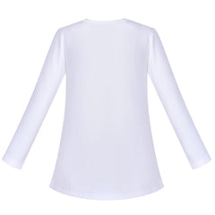 Girls Tee White T-shirt Crew Neck Soft Layering Basic Cotton Casual Size 4-10 Years