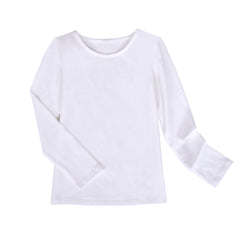 Girls Tee White T-shirt Crew Neck Soft Layering Basic Cotton Casual Size 4-10 Years