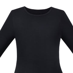 Girls Tee Black T-shirt Crew Neck Soft Layering Basic Cotton Casual Size 4-10 Years