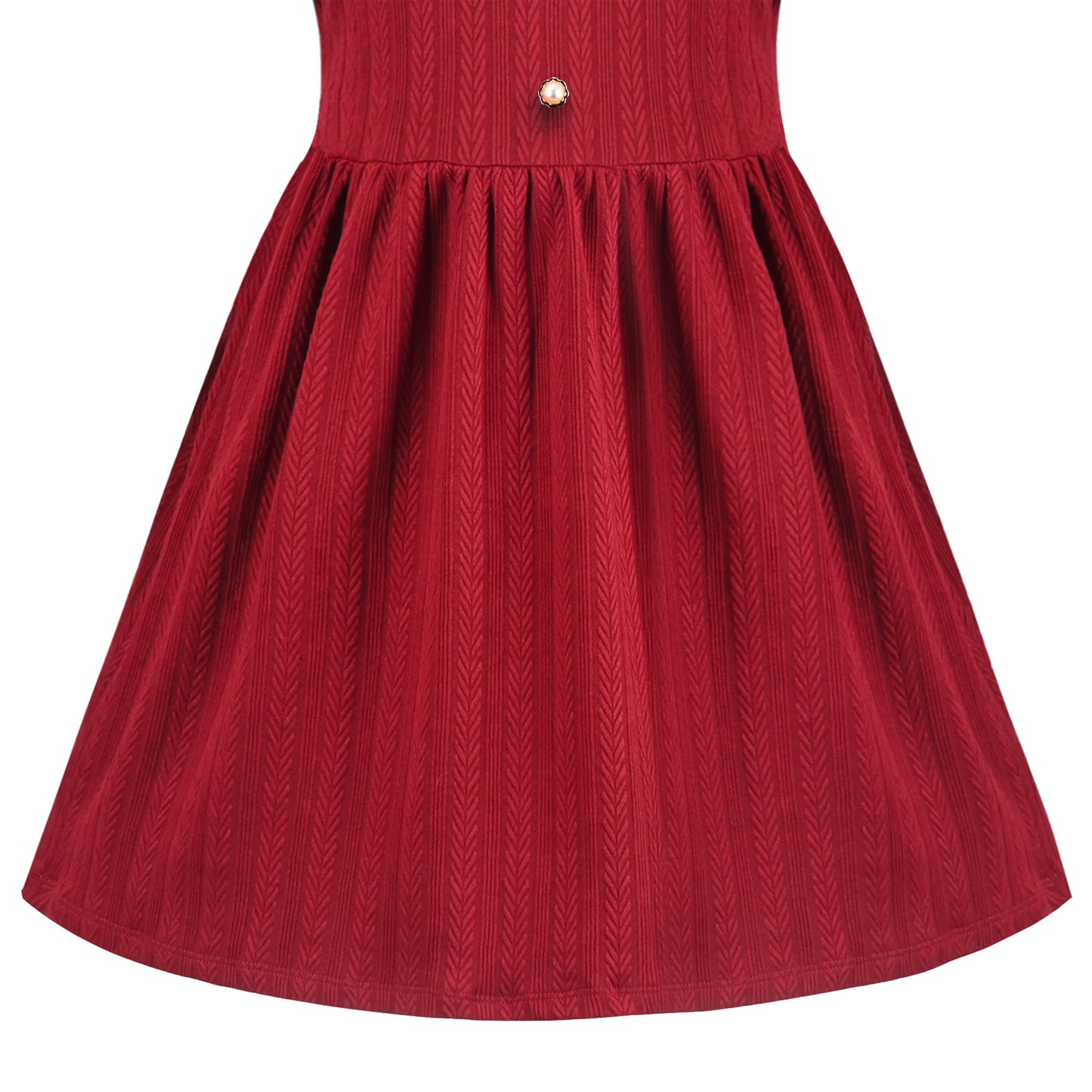 Girls Dress Christmas Stripe Pearl Vintage Party Holiday Long Sleeve Size 6-12 Years