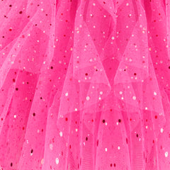 Girls Skirt Rose Pink Polka Dot Sparkling Tutu Party Ballet Tulle Size 4-10 Years