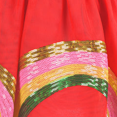 Girls Skirt Red Rainbow Sparkle Sequin Tutu Ballet Dance Christmas Tutu Size 2-10 Years