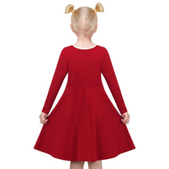 Girls Dress Red Butterfly Pocket French Classic Long Formal Size 6-12 Years