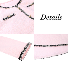 Girls Dress Pink Crewneck Pearl Tweed Elegant Vintage Long Sleeve Casual Size 6-12 Years