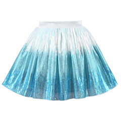 Girls Skirt Blue Gradient Elastic Sequin Tutu Ballet Size 2-8 Years