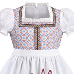 Girl Dress 2 Piece German Dirndl Oktoberfest Bavarian Easter Bunny Size 6-14 Years