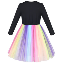 Girls Dress Rainbow Easter Rabbit Bunny Egg Hunting Gradient Tulle Size 4-8 Years